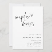 Invitation Fiançailles minimaliste moderne Couples Douche (Devant)