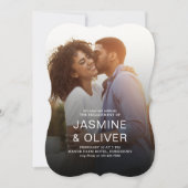 Invitation Fiançailles moderne à fond saigné Photos de mariag (Devant)