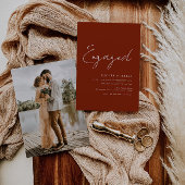 invitation fiançailles moderne à script mince