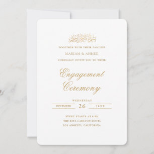 Invitation Fiançailles Musulmanes Minimalistes Moderne en Cal
