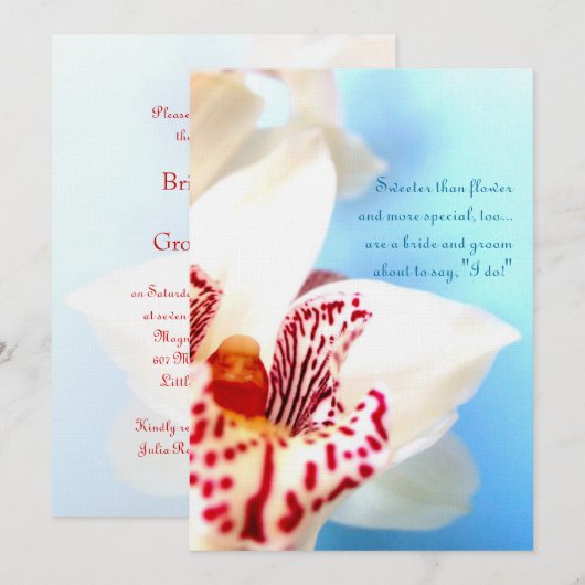 Invitation Fiançailles orchidée (Devant / Derrière)