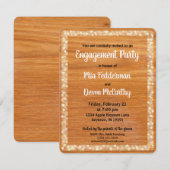 Invitation Fiançailles personnalisée en bois rusti (Devant / Derrière)