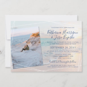 Invitation Fiançailles Photo Beach Wedding