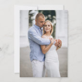 Invitation Fiançailles Photo Bow & Ribbon Monogram Mariage (Devant)