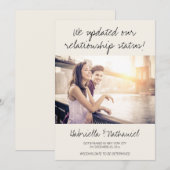 Invitation Fiançailles Photo Changé État de la relation Amusa (Devant / Derrière)
