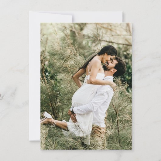 Invitation Fiançailles photo de script simple Mariage photo (Dos)