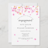 Invitation Fiançailles photo Elegant Watercolor Blossom (Devant)