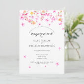 Invitation Fiançailles photo Elegant Watercolor Blossom (Debout devant)