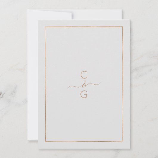 Invitation Fiançailles photo frontière Gray Gold Confetti (Dos)