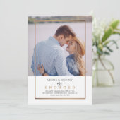 Invitation Fiançailles photo Gold Frame (Debout devant)