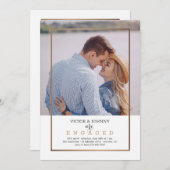 Invitation Fiançailles photo Gold Frame (Devant / Derrière)