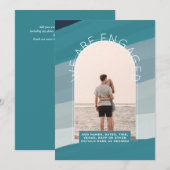 INVITATION FIANÇAILLES PHOTO MODERNE - Couleurs mi (Devant / Derrière)