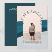 INVITATION FIANÇAILLES PHOTO MODERNE - Couleurs mi (Devant / Derrière)