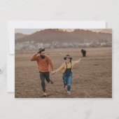 Invitation Fiançailles photo rustique de couronne botanique S (Dos)