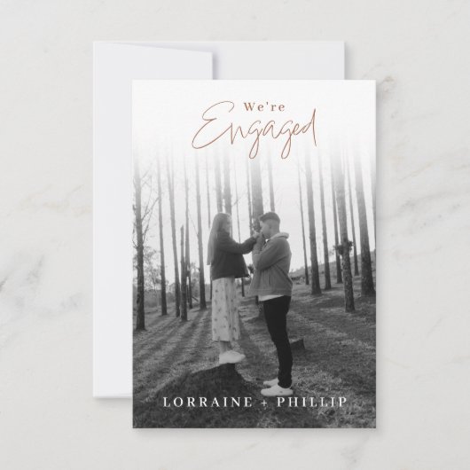 Invitation Fiançailles photo souple avec touche manuscrite (Devant)