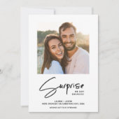 Invitation Fiançailles photo Surprise Black & White 3 (Devant)