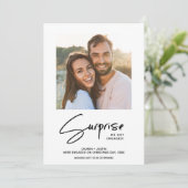 Invitation Fiançailles photo Surprise Black & White 3 (Debout devant)