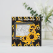 Invitation Fiançailles Photo Tournesol Cadre (Debout devant)