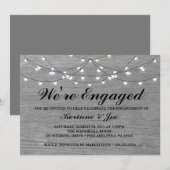 Invitation Fiançailles Plancher en bois gris (Devant / Derrière)