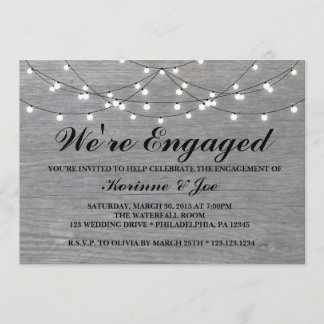 Invitation Fiançailles Plancher en bois gris