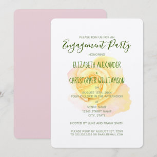 Invitation Fiançailles Pretty Yellow Rose