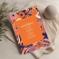 Fiançailles rétro orange blush rose violet groovy