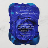 Invitation Fiançailles Rose bleu élégant (Devant / Derrière)