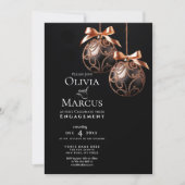 Invitation FIANÇAILLES | Rose d'hiver Baubles en or Onyx (Devant)