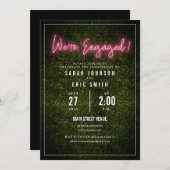 Invitation Fiançailles rose Neon (Devant / Derrière)