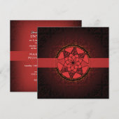 Invitation Fiançailles rouge islamique de mariage de (Devant / Derrière)