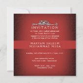 Invitation Fiançailles rouge islamique de mariage de (Dos)