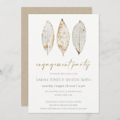 Invitation Fiançailles Rustic Dry Vein Gold Rust (Devant / Derrière)