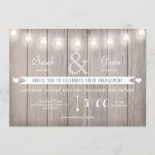 Invitation Fiançailles Rustic Lights