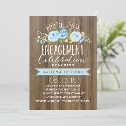 Invitation Fiançailles rustique | Fêtes de fiançailles (Debout devant)