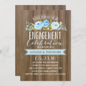 Invitation Fiançailles rustique | Fêtes de fiançailles (Devant / Derrière)