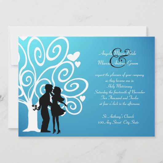 Invitation Fiançailles/ Silhouette de mariage (Devant)