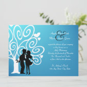 Invitation Fiançailles/ Silhouette de mariage (Debout devant)