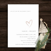 Invitation Fiançailles simple de coeur rose pâle