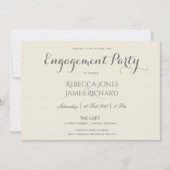 INVITATION FIANÇAILLES SIMPLE ÉLÉGANT DE TYPOGRAPHIE GRIS (Devant)