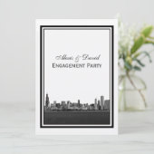 Invitation Fiançailles V encadré de Chicago Skyline (Debout devant)