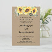 Invitation Fiançailles Vert Tournesols Rustique Mariage (Debout devant)