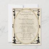 Invitation Fiançailles victorien mignon de silhouettes (Dos)