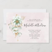 Invitation fiançailles vif à fleurs victoriennes (Devant)