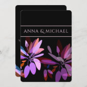 Invitation Fiançailles/Vivid violet, rose et noir (Devant / Derrière)