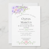 Invitation FIANÇAILLES | Watercolor Sky Blue Anemone Garden (Devant)