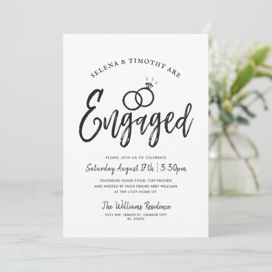 Invitation Fiancé| Style de lettre de script| Minimal (Debout devant)