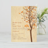 Invitation Fibre de bois avec des inséparables dans l'arbre - (Debout devant)