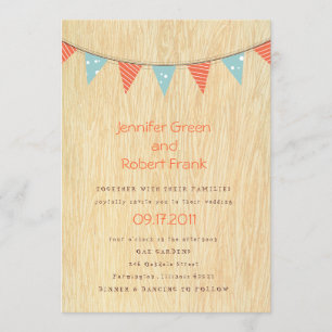 Invitation Fibre de bois avec l'invitation de bannière