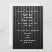 Invitation Fibre de carbone noire 3 Photo Boys Graduation (Dos)