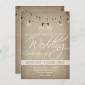 Invitation Ficelle d'invitation rustique de mariage (Devant / Derrière)